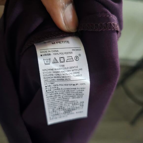 Banana Republic Aubergine Off Shoulder Blouse Top Size M Petite - Picture 6 of 6